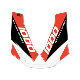 labelbike - Sticker 3D Motorcycle Area Protection and Decoration in Resin Compatible with Motorcycle Guzzi Stelvio Duecento Tributo - Colour Black Red