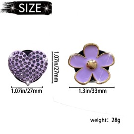 4PCS Car Air Vent Clips with Fragrance Pads, Cute Flower Car Air Fresheners Vents Clips Diamond Vent Clip Car Interior Decor Charm Bling Car Accessories Car Decoration for Women (Purple)