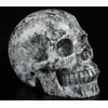 Skullis 5.0”Larvikite Crystal Skull, Hand Carved Gemstone Fine Art Sculpture,