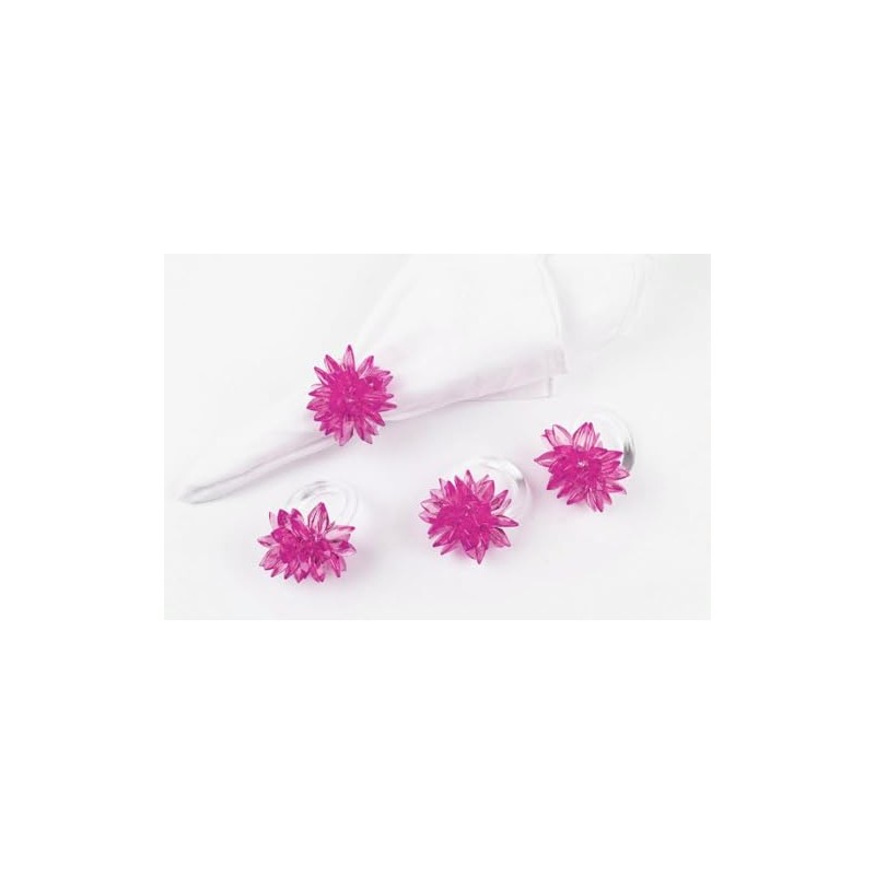 Fennco Styles Crystal Design Collection Napkin Rings - Set of