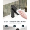 FORIOUS Black Bathroom Faucet 1 Hole, Single Lever Bathroom Sink