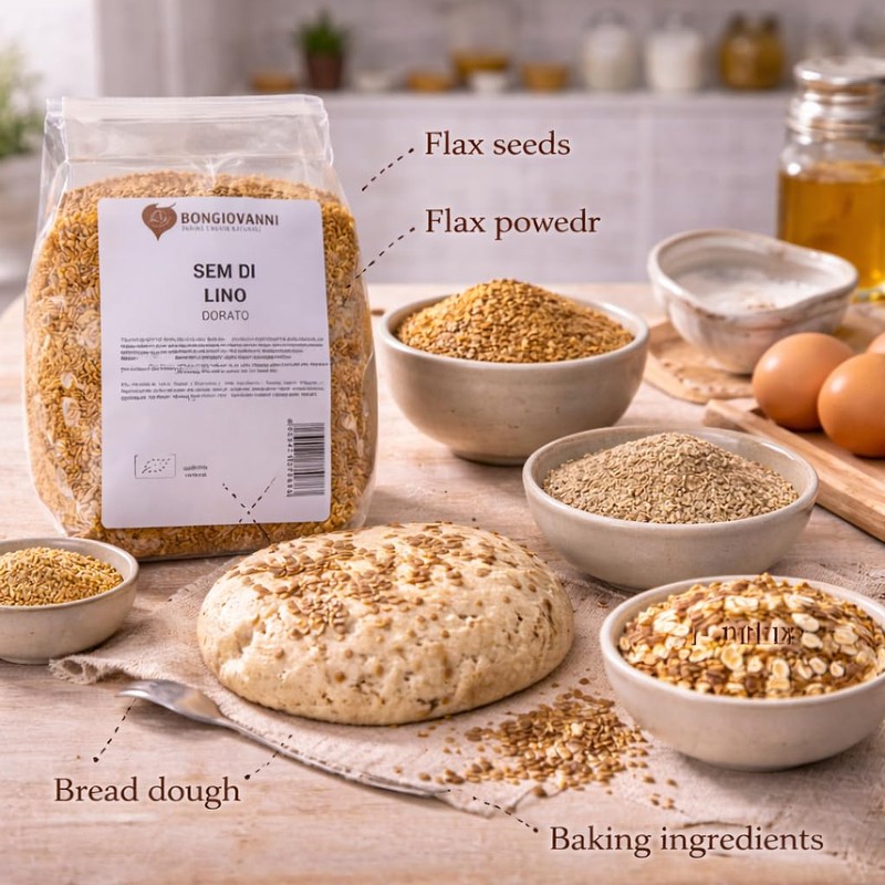 BONGIOVANNI FARINE E BONTA' NATURALI Semi di Lino Dorati 500g