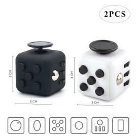 2PCS Cubo Anti Juguetes antiestres , Estrés para Adultos con 6 Funciones (Girar/Presionar/Deslizar) - Alivia Ansiedad y Estrés déficit de atención , Ideal para Hogar - Fidget Cube Toys
