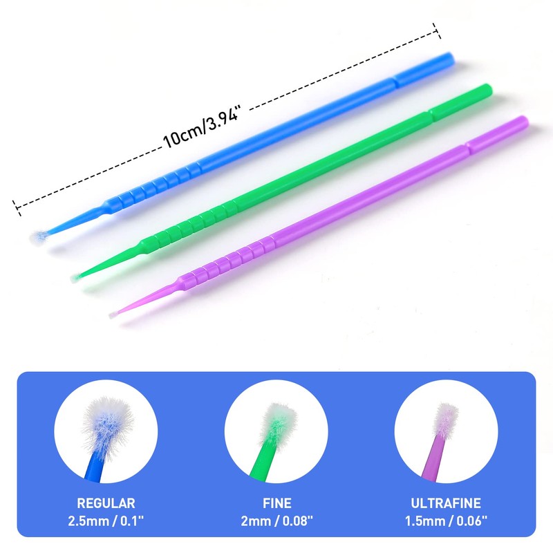 JMU 400 Micro Applicators Brushes Dental Fine, Disposable Dental Microswab,