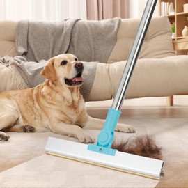 Carpet Rake for Pet Hair Removal - Reusable Pet Hair Remover Broom for Carpet Adjustable 54’’ Long Handle Dog Cat Hair Remover Carpet Scraper Brush for Low Pile Rugs Couch Mats Furniture