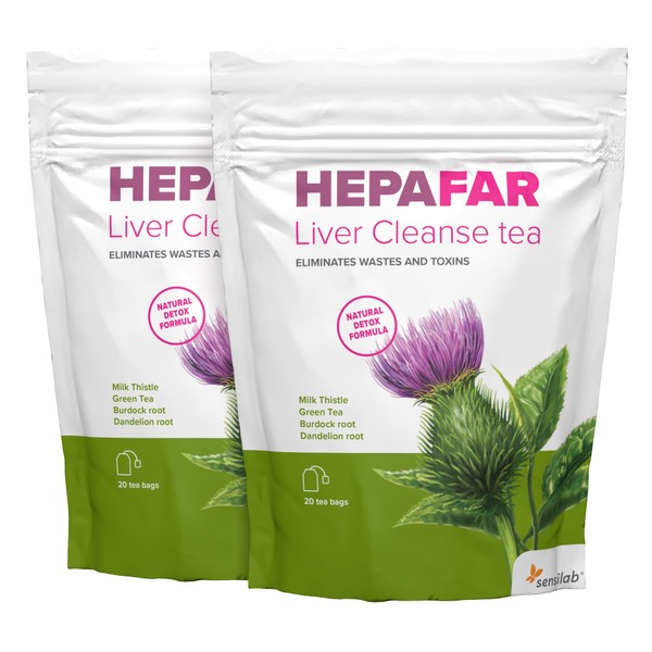 Hepafar Leberentgiftungstee – Grüner Tee, Mariendistel, Löwenzahn und Klettenwurzel –
