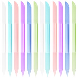 12 piezas de empujador de cutículas de cristal de doble cara, recortador de cutículas, vidrio de manicura, lima de cutículas, barra de cutículas, relleno de precisión, herramienta de eliminación de cutículas, pulidor para mujeres, salón de belleza, uso d