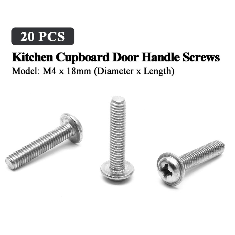 Cjueiom 20 Pack M4 Door Knob Screws, M4 x 18mm