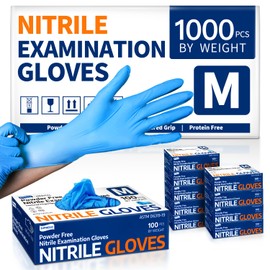 Supmedic Supmedic Nitrile Exam Glove, 3.5 mil Disposable Medical Gloves Powder-Free Latex-Free, Case of 1000 pcs (Blue) (Medium)