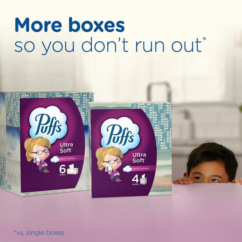 Puffs Ultra Soft Non-Lotion Tissues, 10 Cubes, 56 Tissues Per
