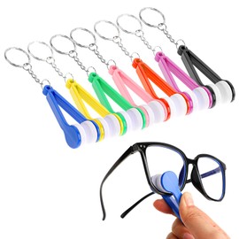 7 PCS Eyeglass Clean Tool, Mini Keychain Sunglasses Cleaning Kit, Portable Mini Microfiber Eyeglass Lens Cleaner, Clear View Lens Cleaner Cleaning Clip