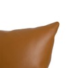 Faux Leather Pillow Cover, Modern Design, Camel, 18"x18"