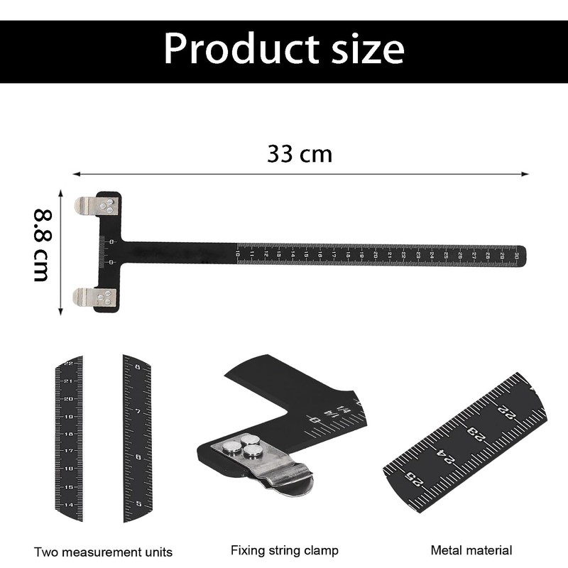 JINJUMEI T-Taped Bow Square Ruler, Bow String Nocking Points Pliers