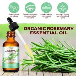 Rosmarinöl für Haare-Rosmarinöl für Haarwachstum, reines ätherisches Öl für Wimpern, Augenbrauen, Gesicht, Hautpflege, Körpermassage, Haarausfall – 60 ml