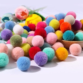 Duories Pompoms for Crafts, Pack of 100 20 mm Colourful Pompoms Balls, Pom Poms for Crafts, Pompoms Balls for Easter, Christmas, Colourful Pompoms for DIY Crafts, Table Decoration, Birthday