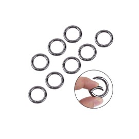 Spring Clip Round Carabiner,8 Pcs Springs O Ring,35mm Metal Circle Trigger Rings Firm Clasp Snap Hook Key Ring Buckle Fastener(Outer 35mm)