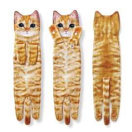Funny Cat Hand Towel for Bathroom Kitchen, Hanging Decor Gifts for Women