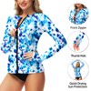 UPF 50+ Rash Guard for Women Full Zip Swimming Top