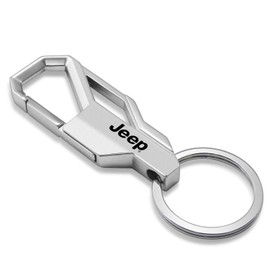 iPick Image Compatible with Jeep Silver Carabiner-Style Snap Hook Metal Key Chain