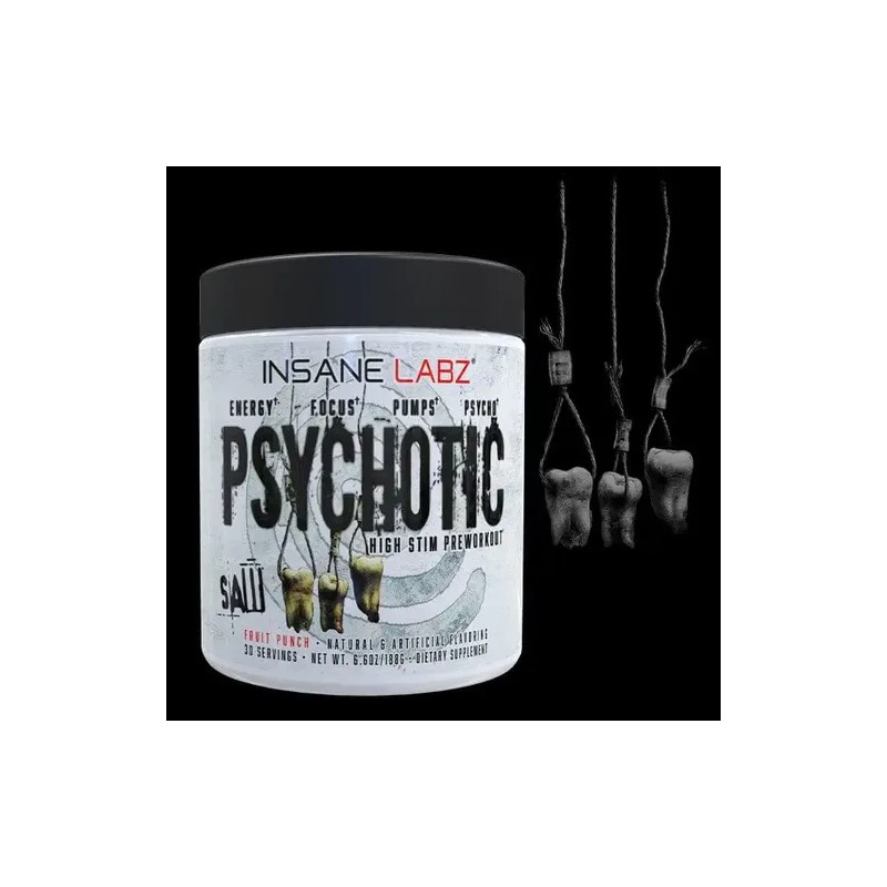 Suplemento En Polvo Insane Labz Cafeína De Psychotic Saw Sabor