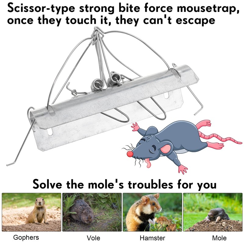 Qualirey Mole Trap Half Round Metal Mole Killer Reusable Ground