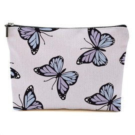 DHKG Purple Butterfly Makeup Bag Cosmetic Bag Butterfly Gifts for Women Girls Friend Niece Daughter Butterflies Lovers Gifts Travel Organizer Zipper Pouch Graduation Birthday Friendship Gifts