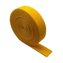 The Bead Shop Heavy Duty Webbing Strap Tape - 5 metres - Rucksack/Backpacks, Luggage/Cargo Strapping, Belts (Yellow, 20mm)