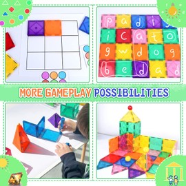 Magnetic Tiles Toddler Toys Magnetic Building Blocks for Kids Ages 3-12 STEM Educational Toys for Girls & Boys Sensory Play for Preschool Learning Classroom Must Have Decor