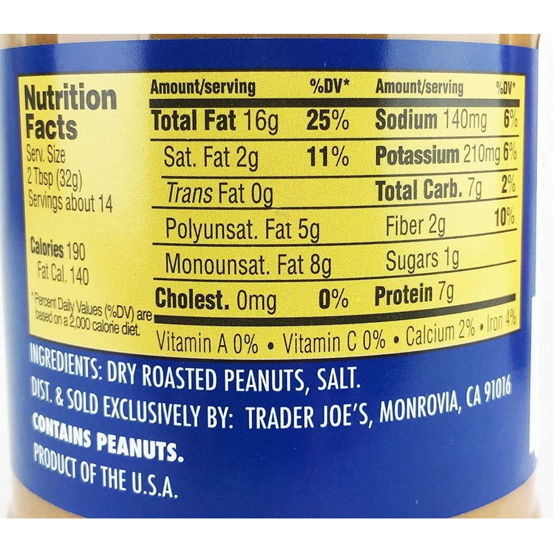 Trader Joe's Crunchy Salted Peanut Butter From Unblanched Peanuts, 3