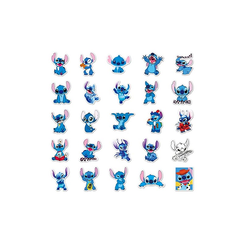 50 pegatinas de puntadas, vinilo reutilizable de dibujos animados de
