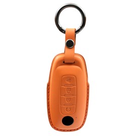 bluqulo for Nissan Leather Keychain Protector Key Case Compatible Nissan Altima Armada GT-R Sentra Versa Infiniti Q50 Smart