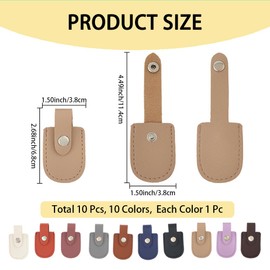 CALFOVERA 10PCS Embroidery Scissors Sheath 10 Colors PU Leather Portable Cuticle Nipper Head Protector Nail Scissors Protective Case Sleeve Pedicure Tools Cover for Grooming Shears Salon and Home Use