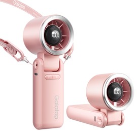 Gaiatop Portable Handheld Turbo Fan, 15 Hrs Cooling, 180° Foldable 4-in-1 Hand Held Fans, 6-Speed (1-100) Personal Mini Handheld Fans, Small Portable Fan for Travel, Working, Outdoor Women Gifts, Pink
