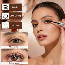 2PCS Tubing Mascara, Waterprooflong Curling Mascara, Eyelash Primer,Tubular Eyelash Prime, Natural And Non-Smudged