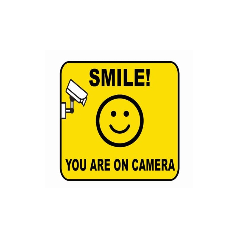 AK- Smile When u See... You're On Camera Sign Stickers