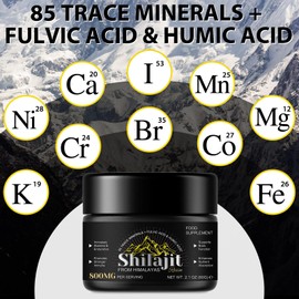 A r b c r n Shilajit Pure Himalayan Organic Shilajit Resin,Pure Shilajit with 85+ Trace Minerals & Fulvic Acid for Energy and Immune of Men and Women 2.1 OZ (4 Months Supply)