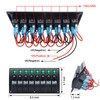 Geloo 8 Gang Marine Rocker Switch Panel, Boat Switch Panel
