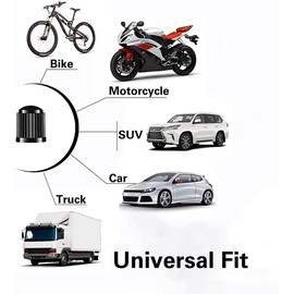 10 pcs - Tyre Valve Caps - Universal Dust Caps - Black Caps - Used On SUV/Car Tyres/Trucks/Bikes/Bicycles/Motorbike
