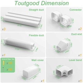 3" 12.5Ft Mini Split Line Set Cover, PVC Ductless Air Conditioner Decorative Pipe, Pump Covers, AC Line Cover Kit, for Outside Units Air Conditioners & Heat Pumps, All In One Set