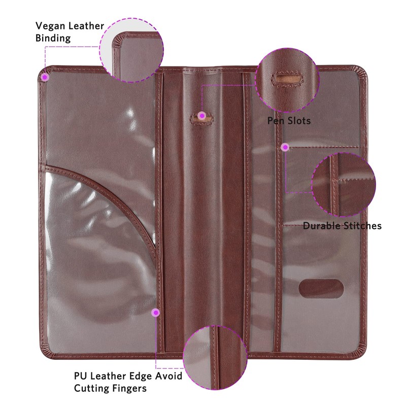 CoBak Premium Faux Leather Car Document Holder with Magnetic Closure