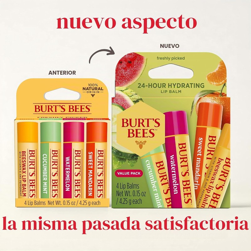 Burt's Bees Kit Freshly Picked Lip Balm 4 unidades