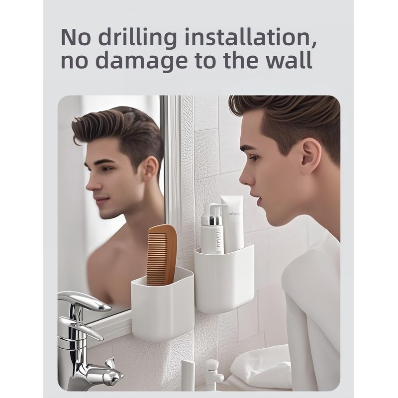 FANBODTA 2-Pack Stick-On Wall Mount Remote Holder - No Drill,