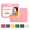Lanyardio 1 Pack Sliding Horizontal ID Badge Holder Hard Pink