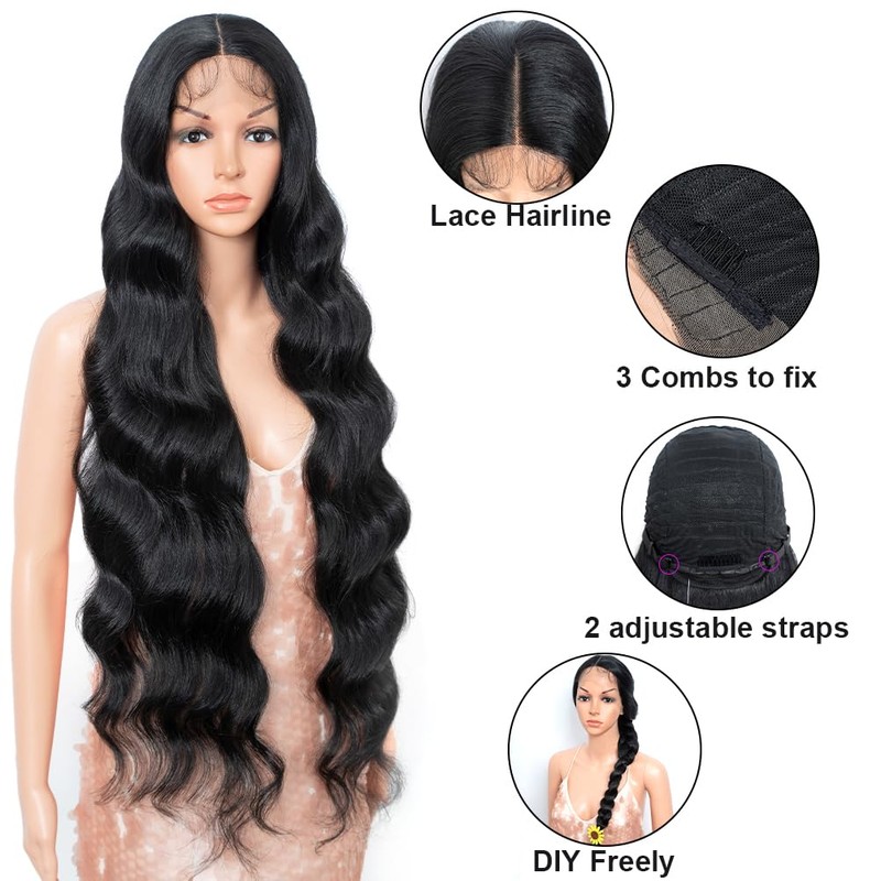 Style Icon 36” Super Long Deep Wave Wig Synthetic Lace