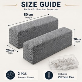 2PCS Sofa Arm Covers, Jacquard Sofa Arm Protector Covers with 20PCS Screws