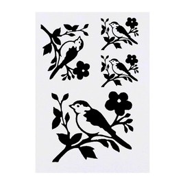4 x 'Bird Sitting on Tree Branch' Temporary Tattoos - Water Resistant, Skin-Safe, Non-Toxic Transfers, Mixed Sizes (TO00085640)