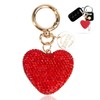 Heart Shaped Keychain,Red Rhinestone Heart Shaped Keychain,Glitter Rhinestone Keychain,Couple Gift