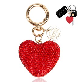 Heart Shaped Keychain,Red Rhinestone Heart Shaped Keychain,Glitter Rhinestone Keychain,Couple Gift