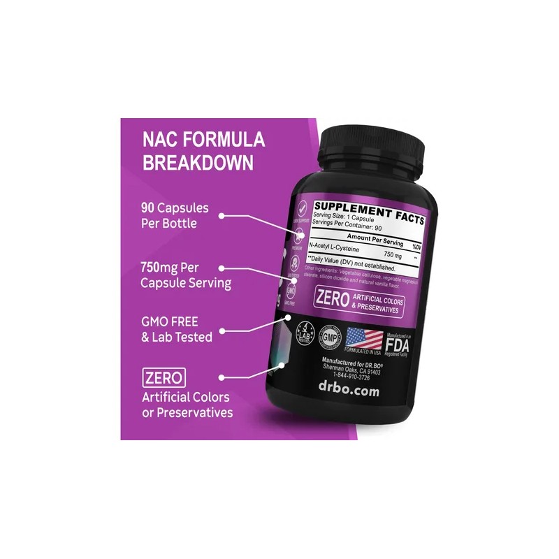 Dr Bo Suplemento Nac 750mg Detox Hígado Pulmones 90 Cápsulas