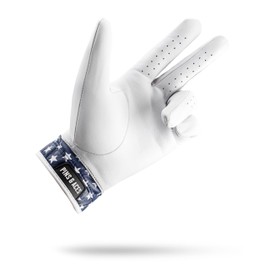 Pins & Aces - Stars Golf Glove Design - Premium AAA Cabretta Leather, Long-Lasting Durable Tour Glove for Men or Women - Premium Leather Golf Glove Left & Right Hand (Small, Right)